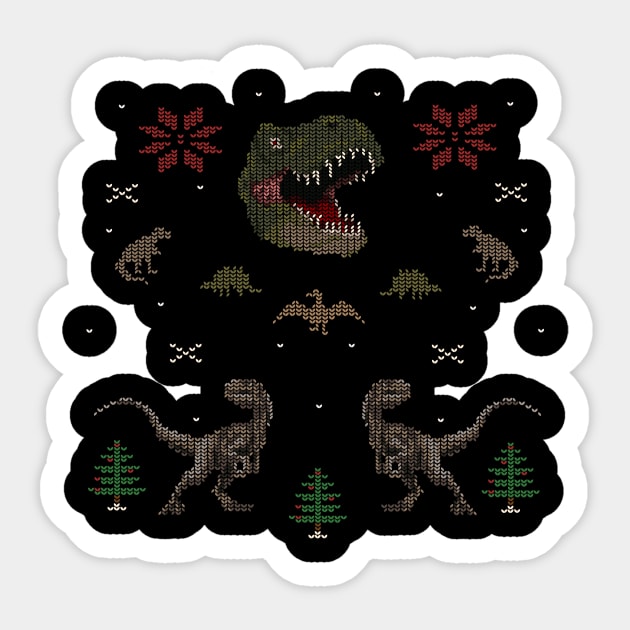 Ugly Dino Christmas Sweater Sticker by AnotheHero